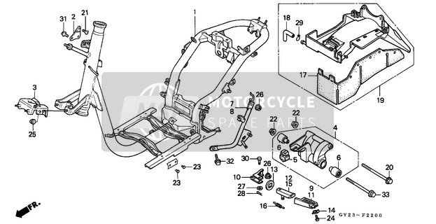 Honda SA75 1993 Cuerpo del marco para un 1993 Honda SA75